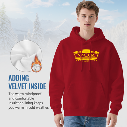 Retro VOX Since 1957 Golden Logo Hoodie, Soft Rock Music Lover Sweatshirt