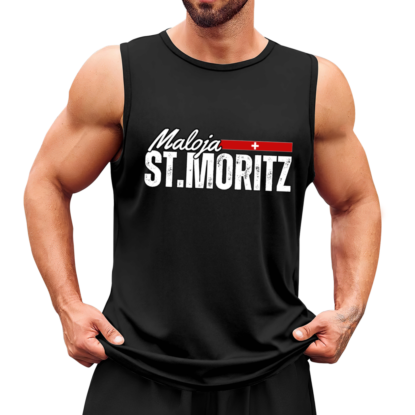 Maloja St.Moritz Swiss Ski Resort Vintage Distressed Tank