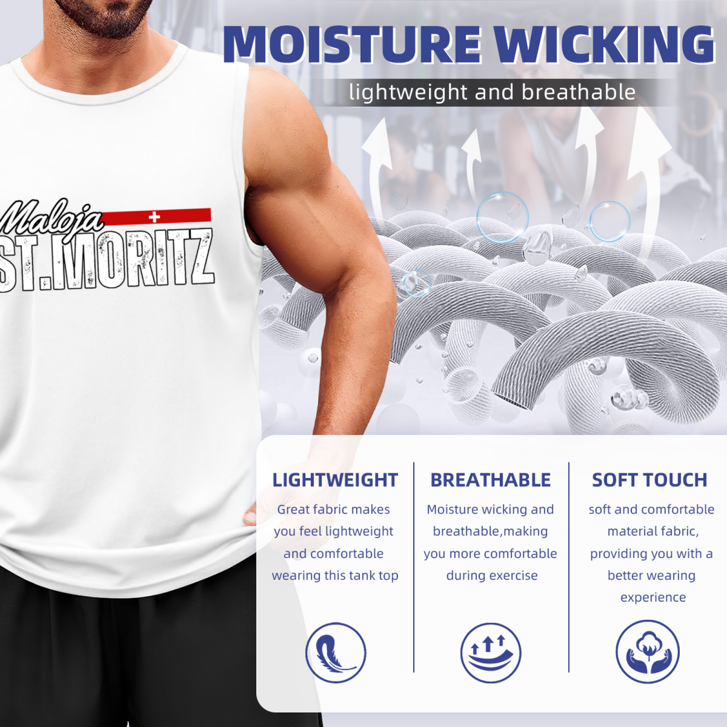 Maloja St.Moritz Swiss Ski Resort Vintage Distressed Tank