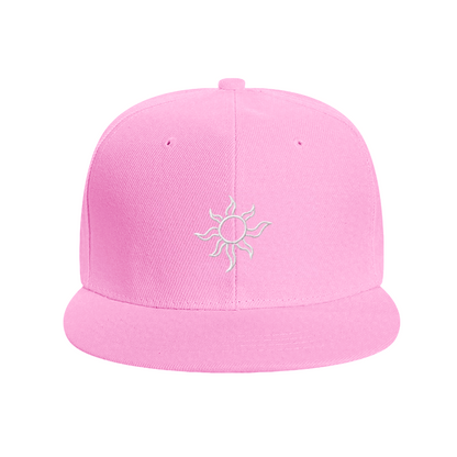 Minimal White Sun Embroidery Red Outdoor Snapback Sun Hat