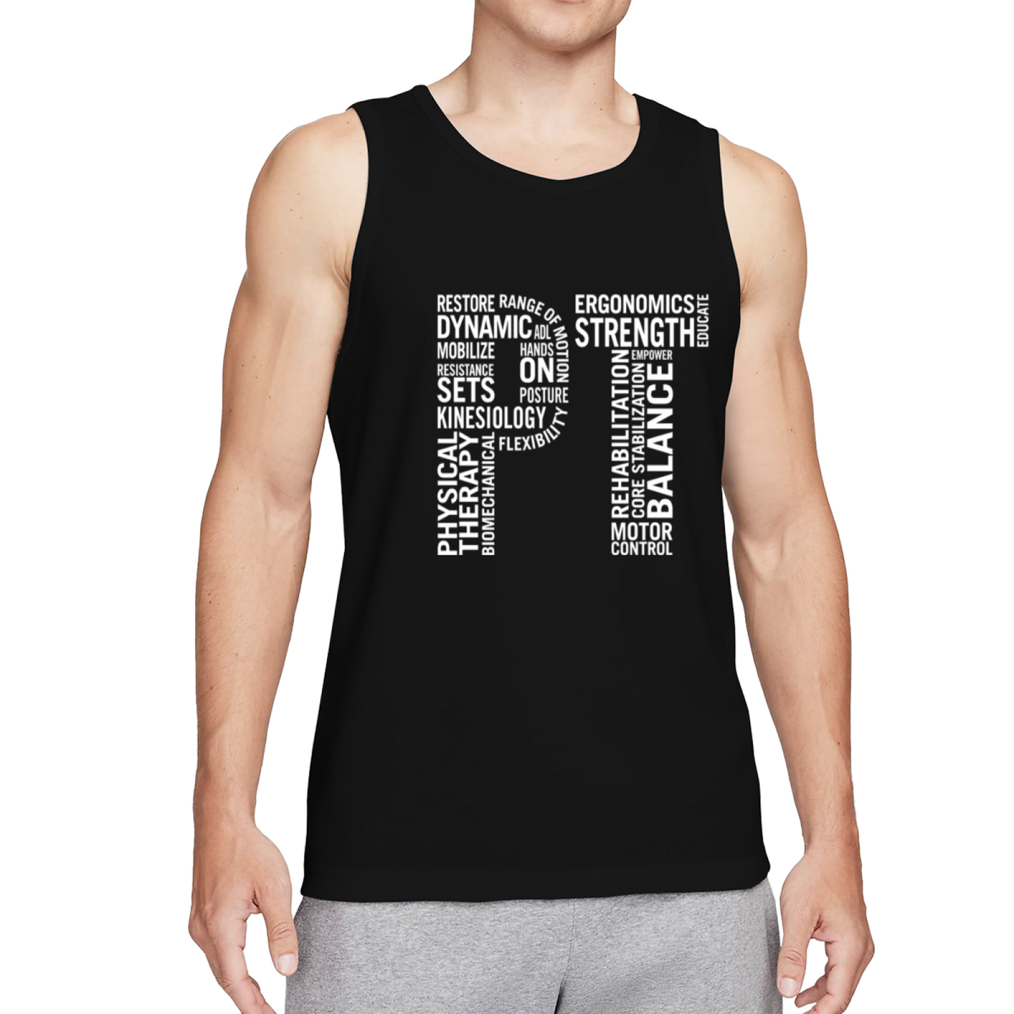Physical Therapy Word Cloud Therapist Graphic Tank Top