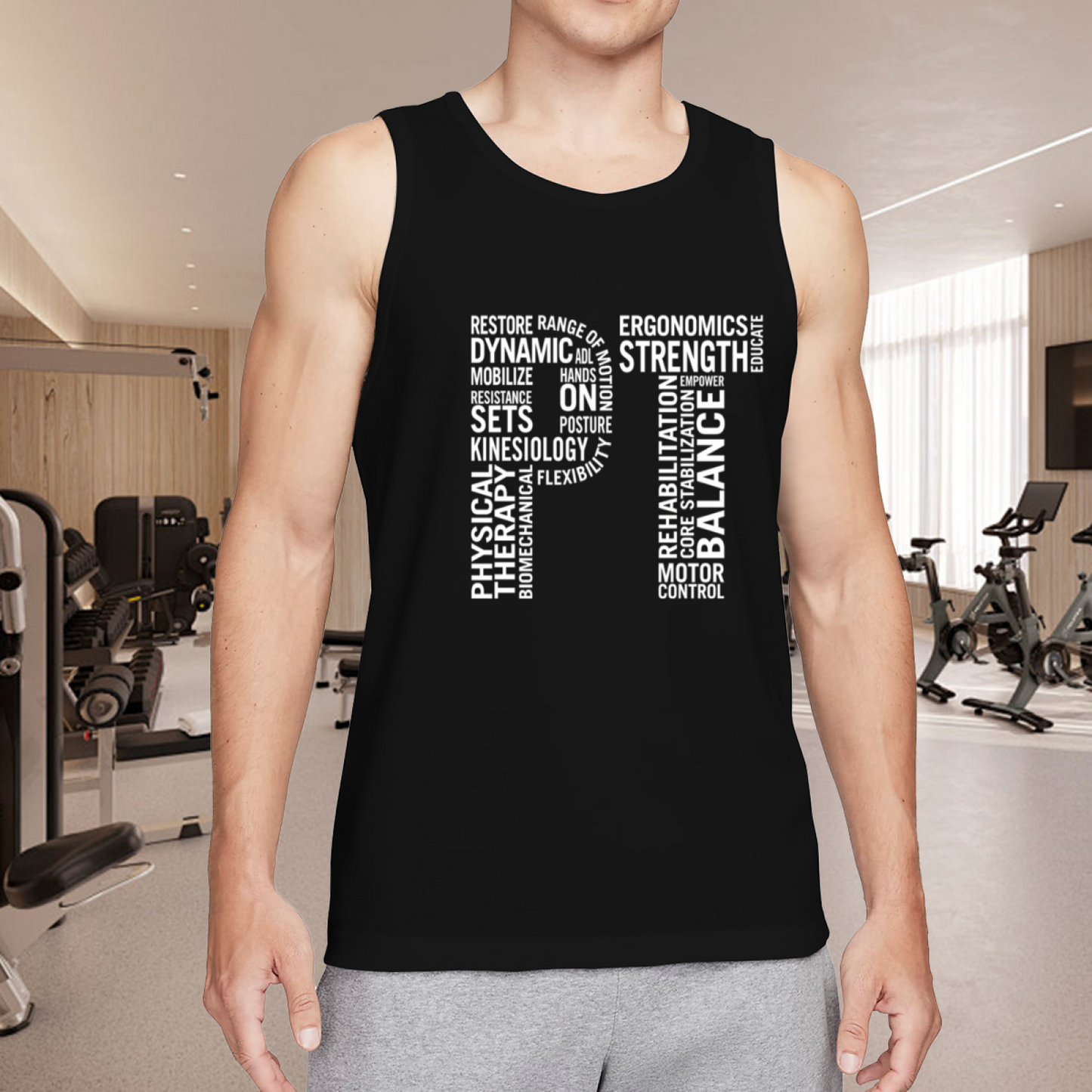 Physical Therapy Word Cloud Therapist Graphic Tank Top