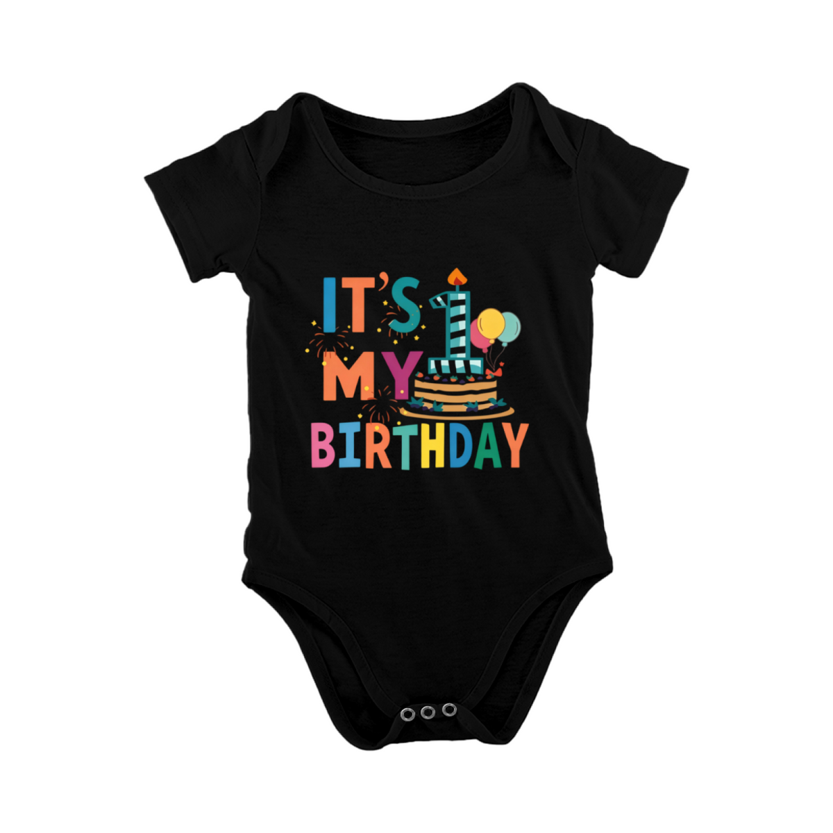 It¡¯s My 1st Birthday Colorful Cake Graphic Baby Party Onesie