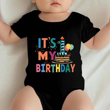 It¡¯s My 1st Birthday Colorful Cake Graphic Baby Party Onesie