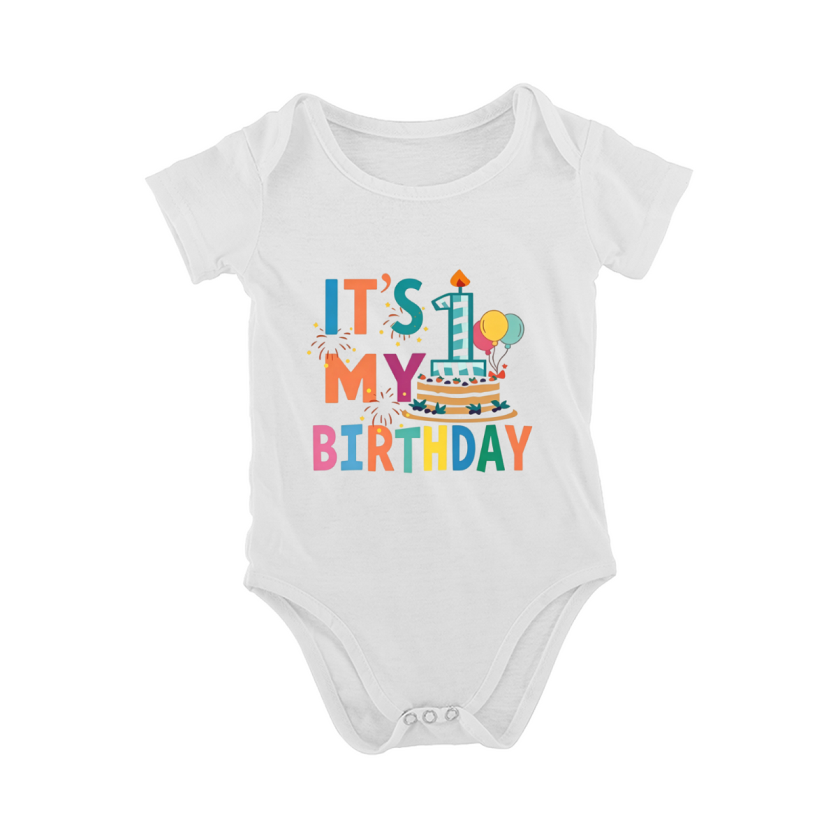 It¡¯s My 1st Birthday Colorful Cake Graphic Baby Party Onesie