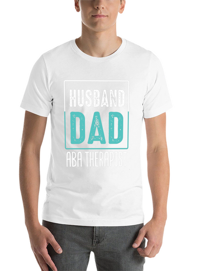 Husband Dad ABA Therapist Black Graphic T-Shirt