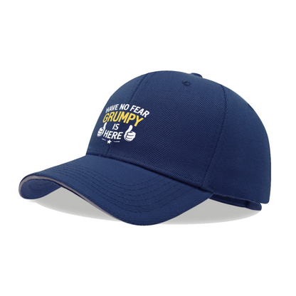 Have No Fear Grumpy Is Here Funny Quote Navy Sandwich Baseball Cap, Humor Daily Dad Hat