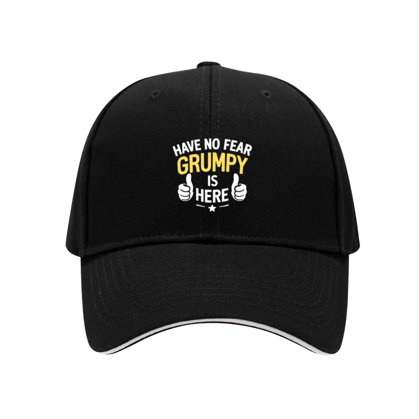 Have No Fear Grumpy Is Here Funny Quote Navy Sandwich Baseball Cap, Humor Daily Dad Hat