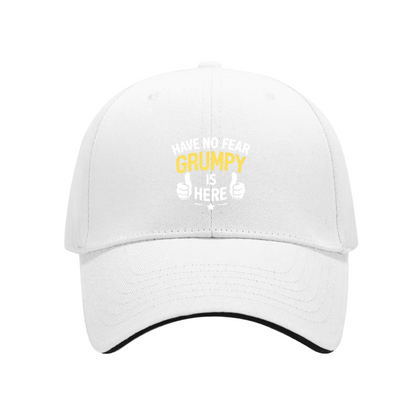 Have No Fear Grumpy Is Here Funny Quote Navy Sandwich Baseball Cap, Humor Daily Dad Hat