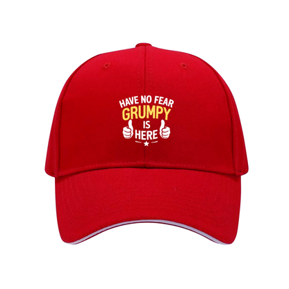 Have No Fear Grumpy Is Here Funny Quote Navy Sandwich Baseball Cap, Humor Daily Dad Hat
