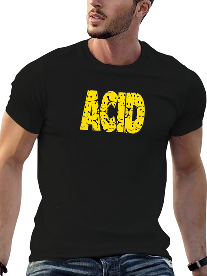 Acid Smiley Face Graphic Tee - Black Cotton T-Shirt