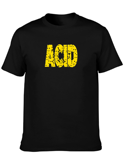 Acid Smiley Face Graphic Tee - Black Cotton T-Shirt
