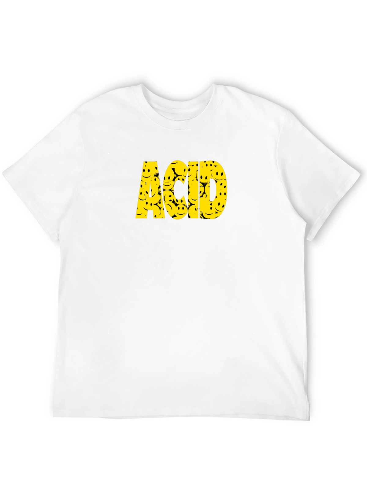 Acid Smiley Face Graphic Tee - Black Cotton T-Shirt