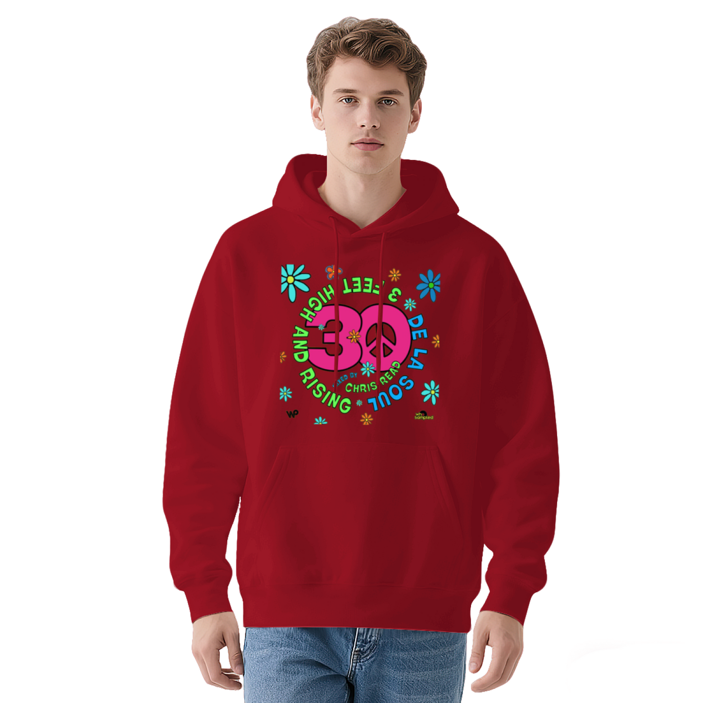 Hippie Floral 30 Peace Sign Hoodie, Vibrant Cozy Style