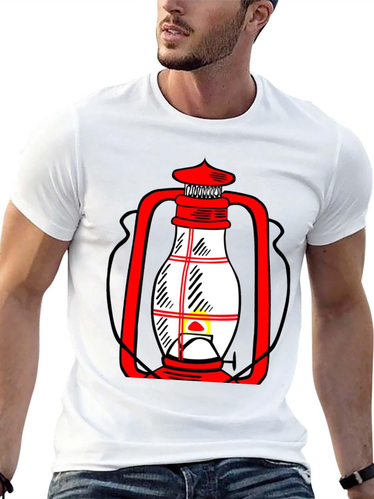 Lantern Graphic T-Shirt - Black Casual Tee