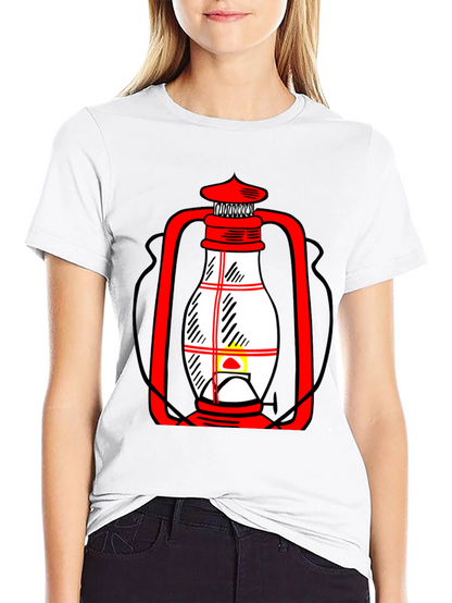 Lantern Graphic T-Shirt - Black Casual Tee
