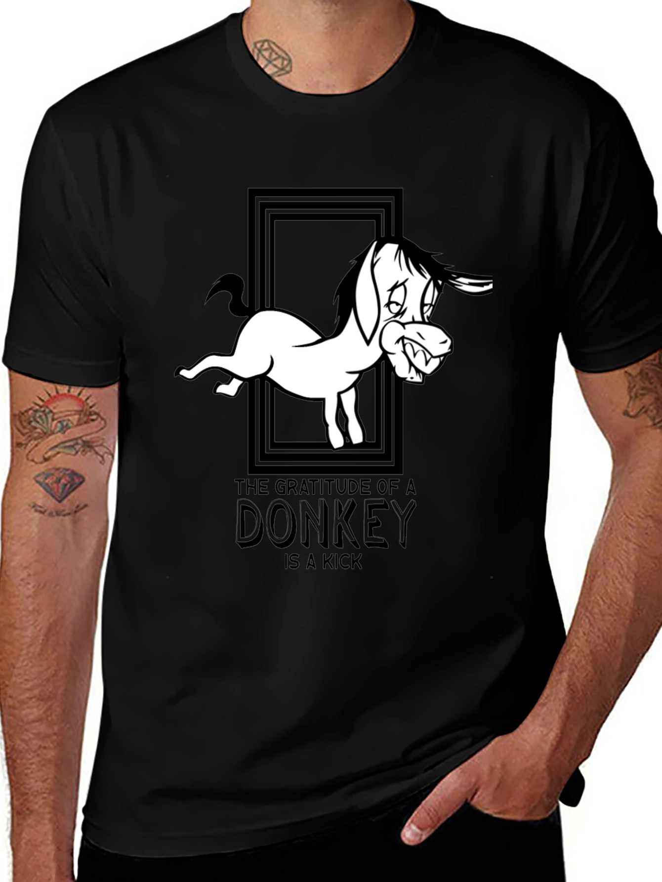 Gratitude of a Donkey Graphic Tee - Black