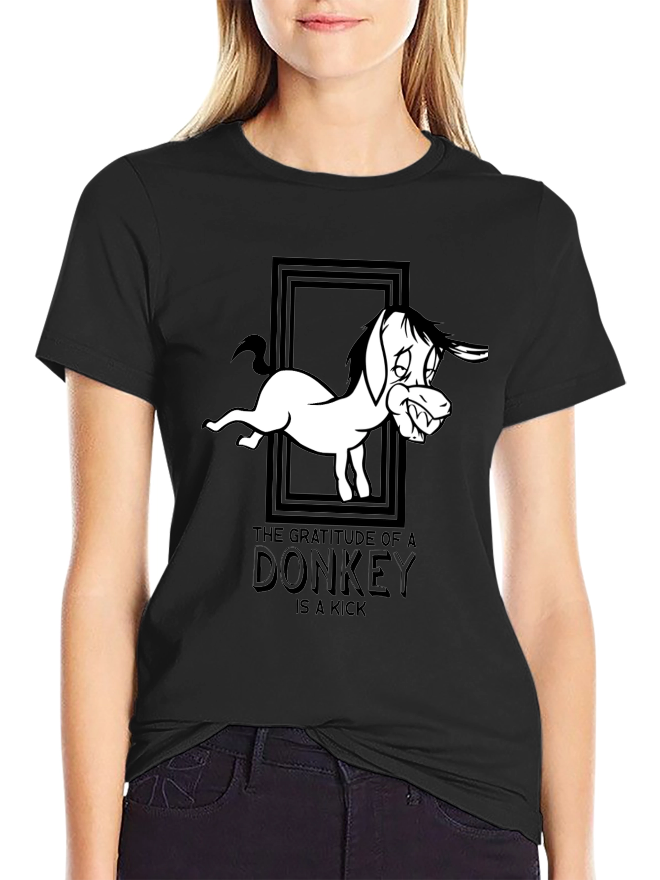 Gratitude of a Donkey Graphic Tee - Black