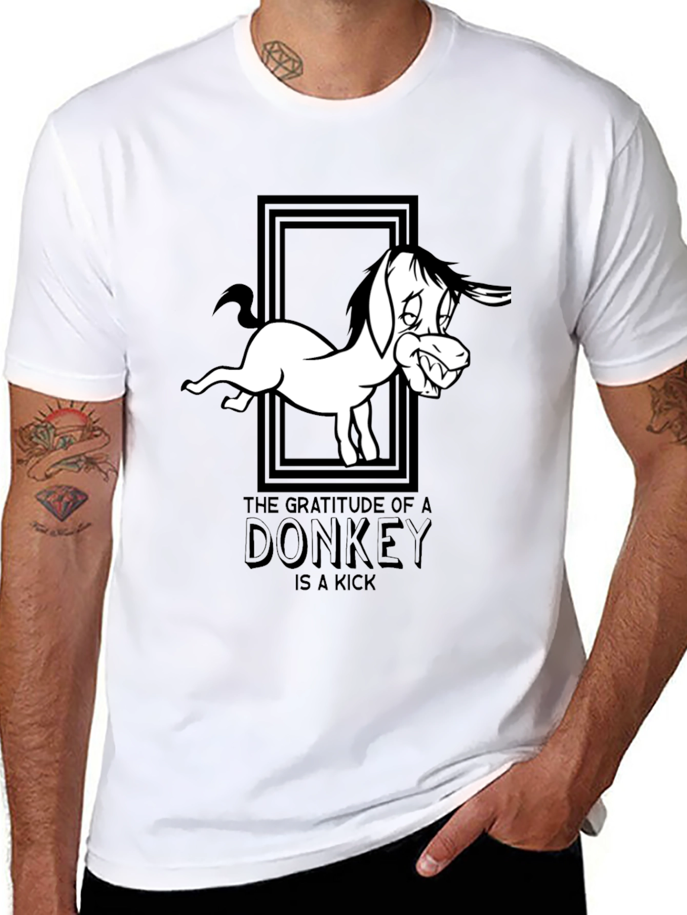 Gratitude of a Donkey Graphic Tee - Black