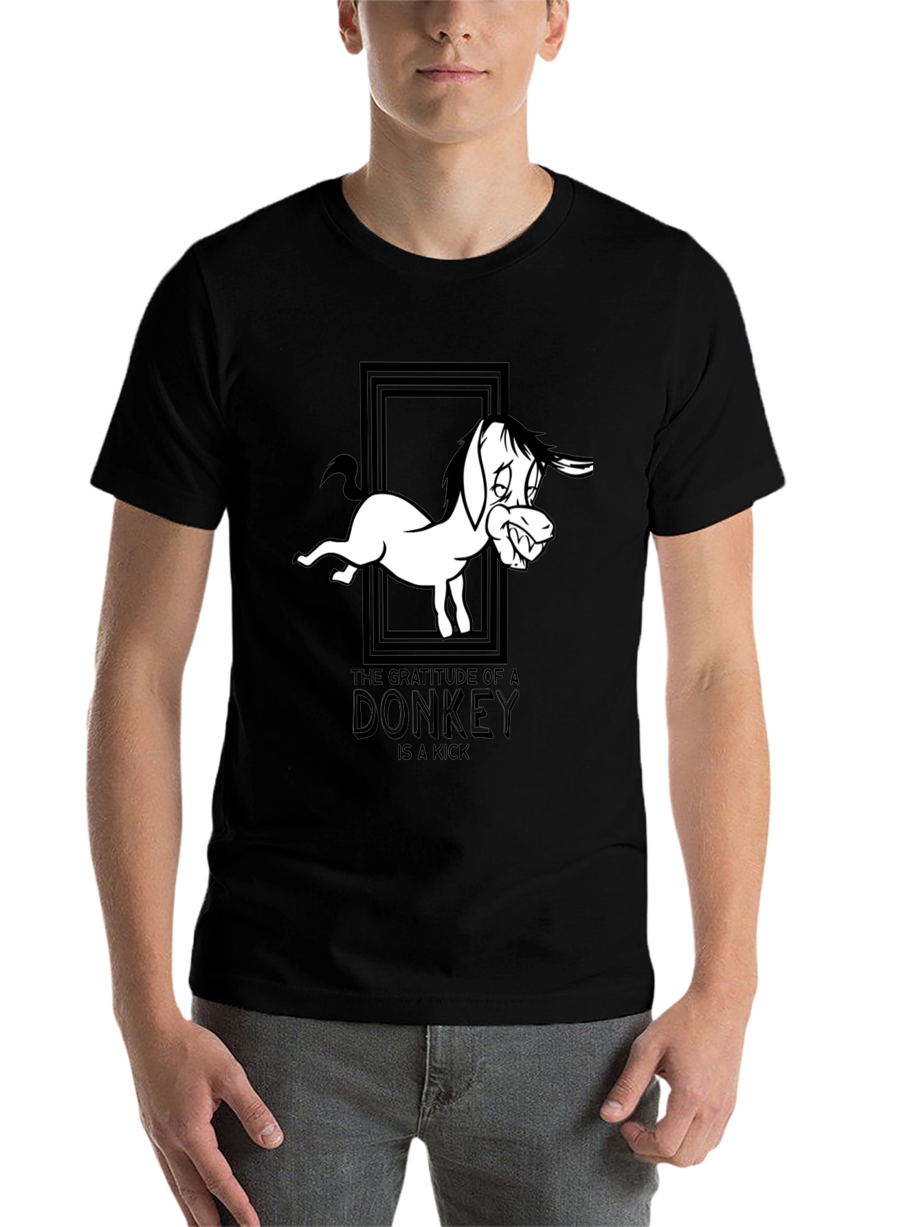Gratitude of a Donkey Graphic Tee - Black