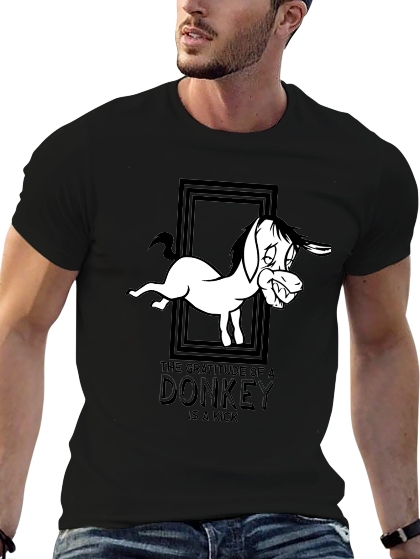 Gratitude of a Donkey Graphic Tee - Black