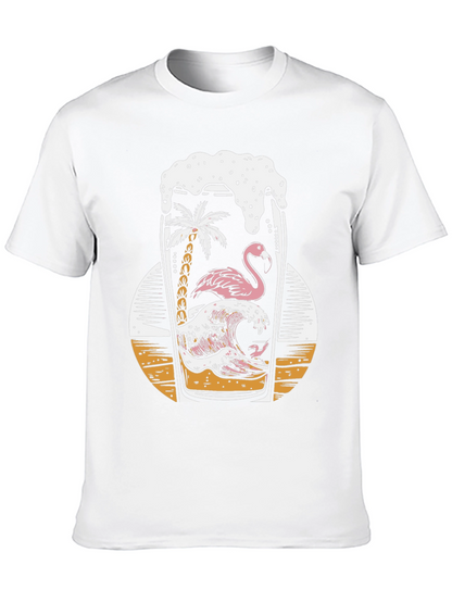 Tropical Flamingo Beer T-Shirt