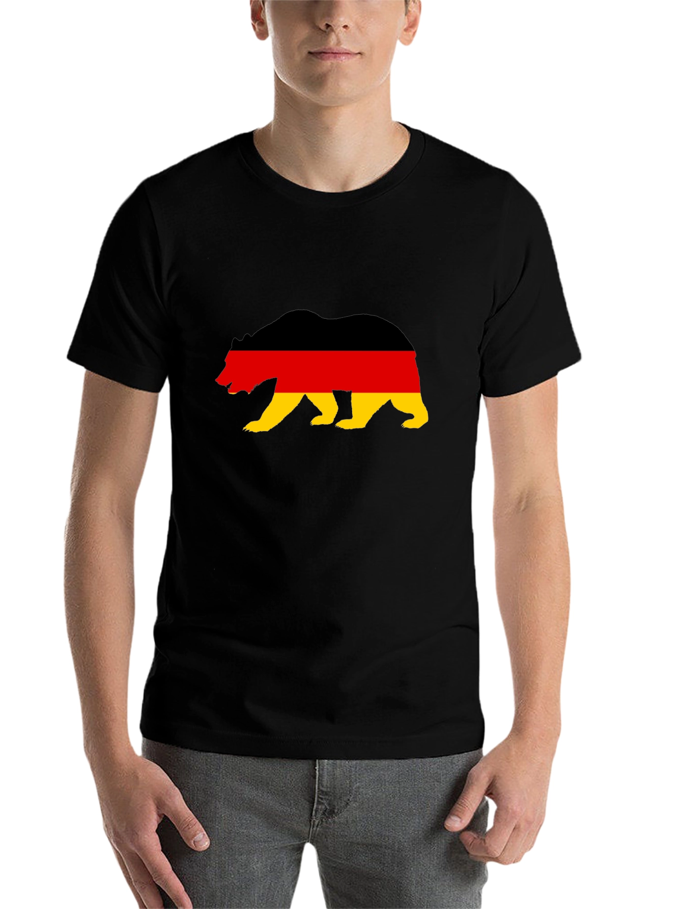 German Flag Bear Graphic T-Shirt