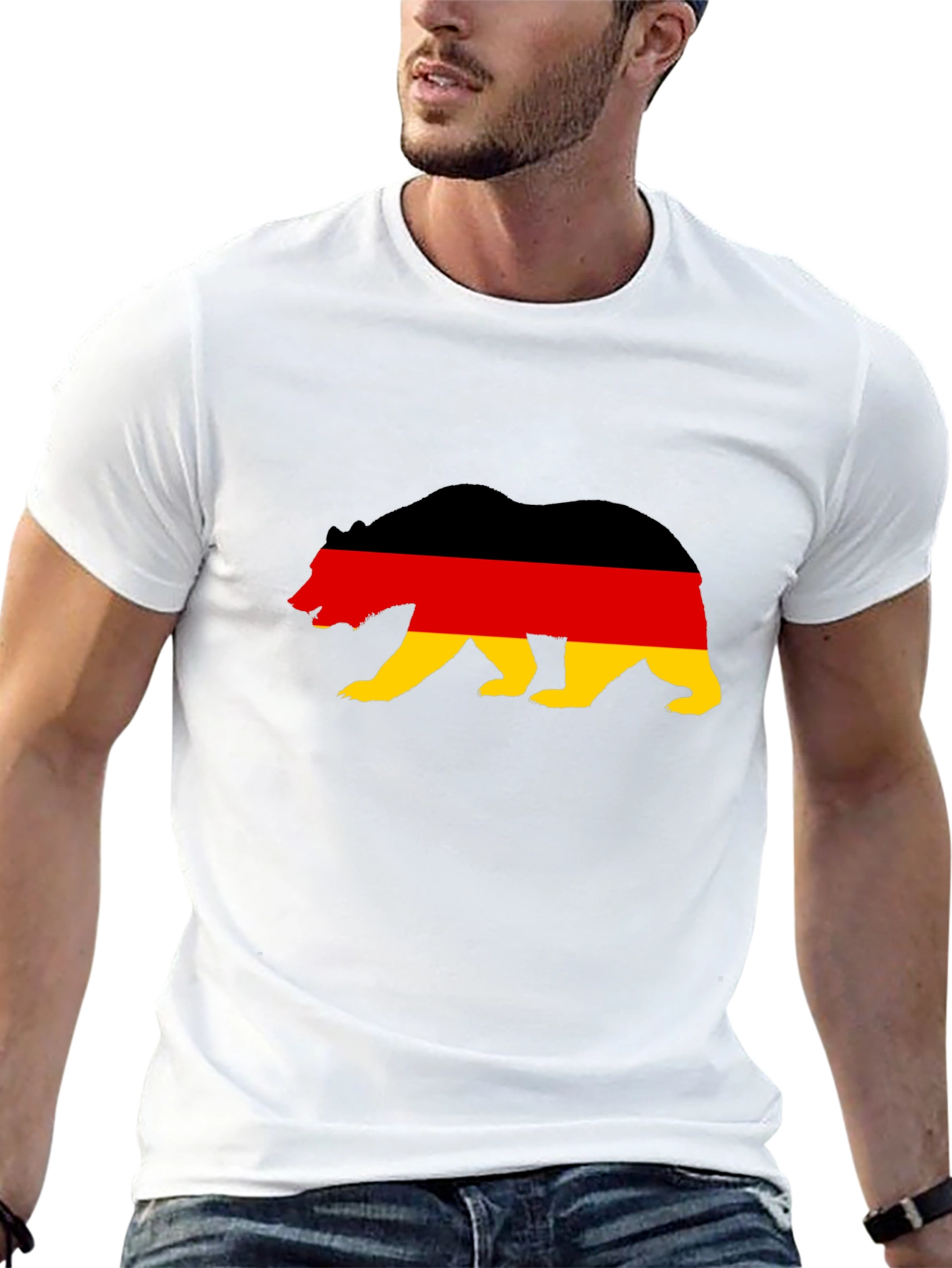 German Flag Bear Graphic T-Shirt
