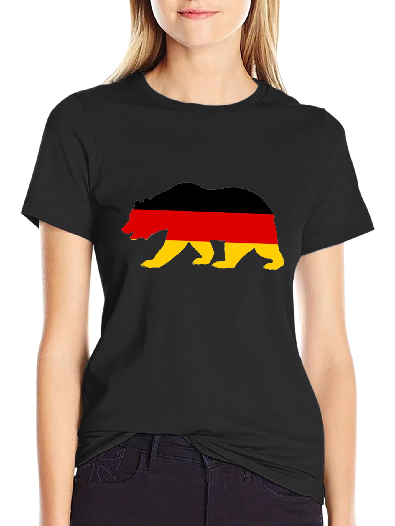 German Flag Bear Graphic T-Shirt