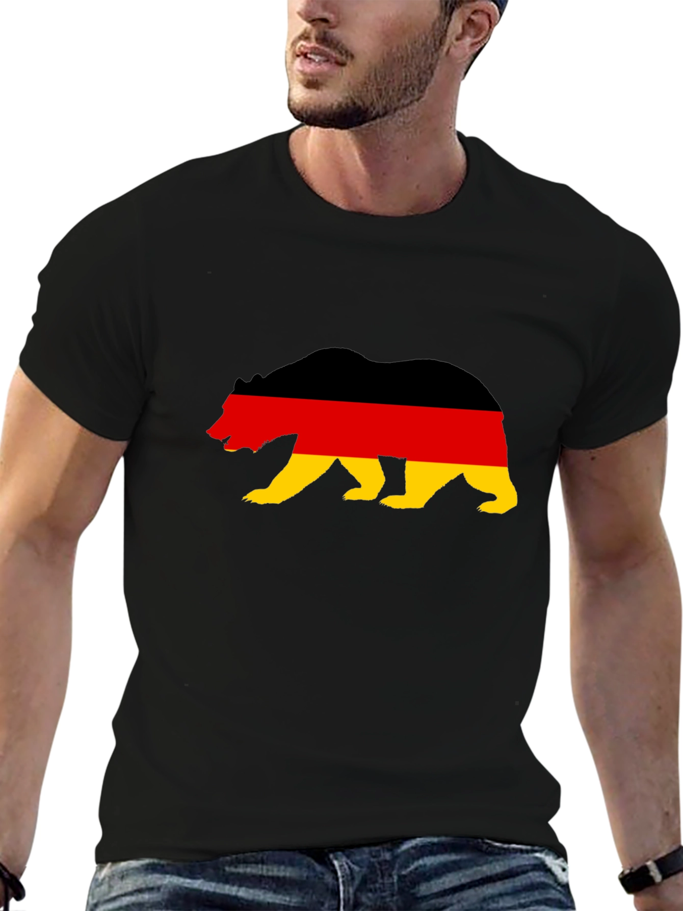German Flag Bear Graphic T-Shirt