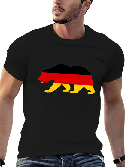 German Flag Bear Graphic T-Shirt