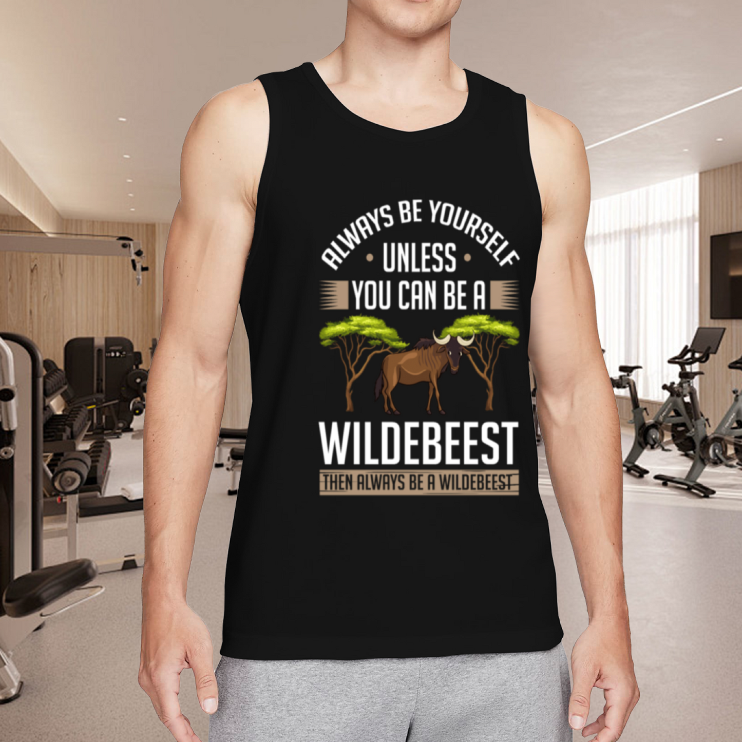 Always Be A Wildebeest Funny Wildlife Humor Men¡¯s Tank Top
