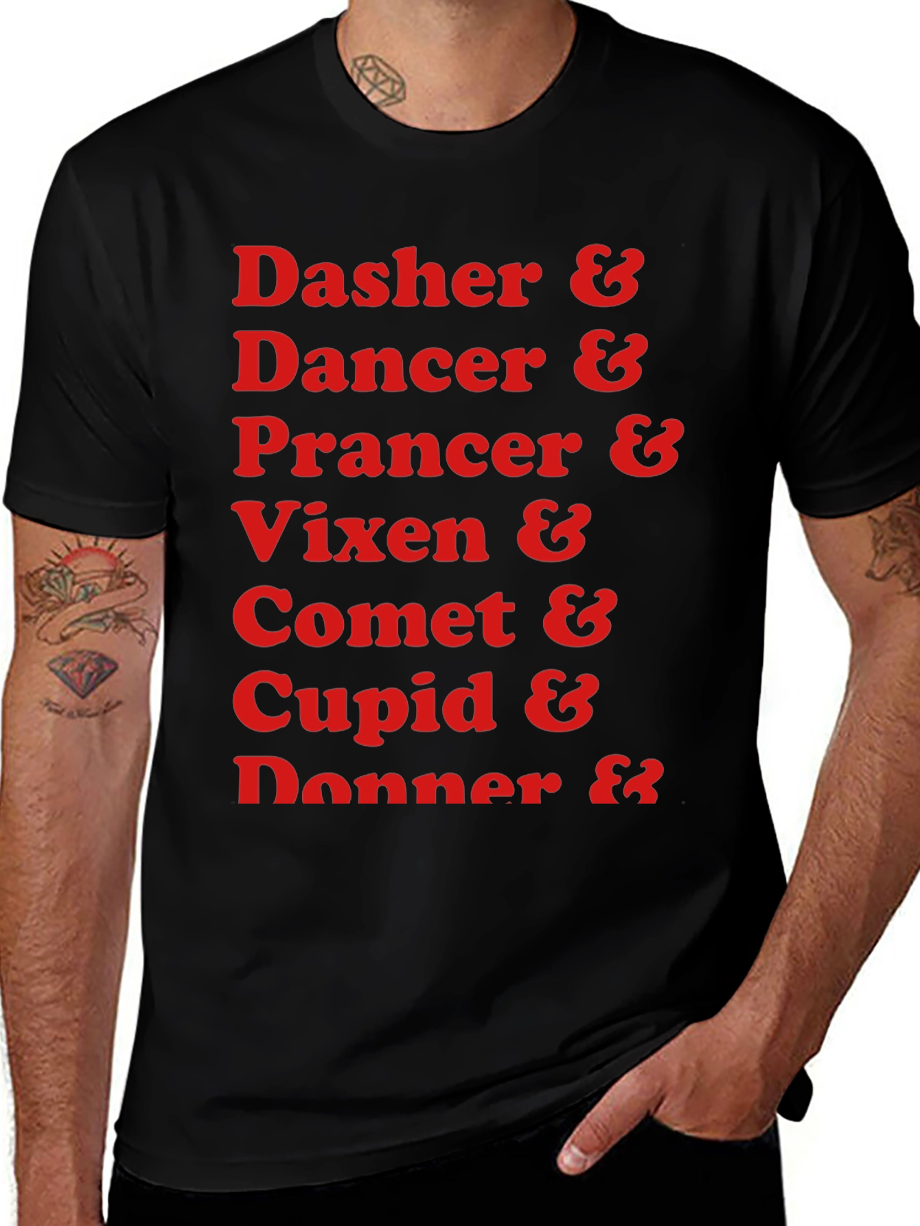 Reindeer Names Holiday T-Shirt