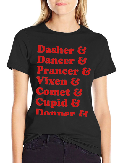 Reindeer Names Holiday T-Shirt