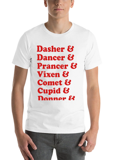 Reindeer Names Holiday T-Shirt