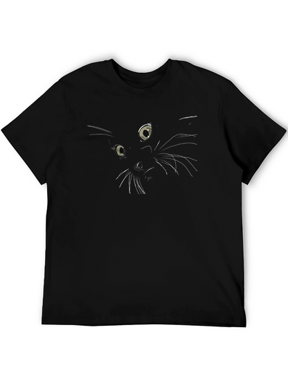 Mens Black Cat Graphic Tee