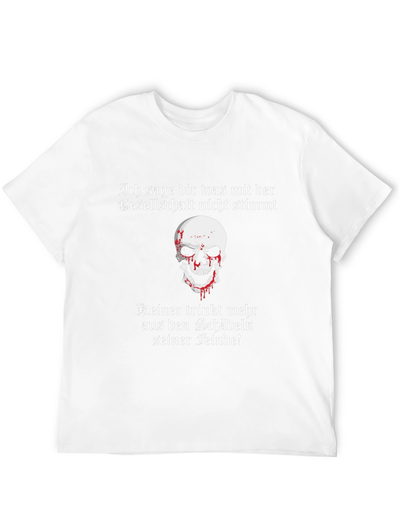 Edgy Skull Graphic T-Shirt - Society Slogan