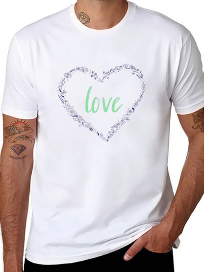 Love Heart Graphic Black T-Shirt