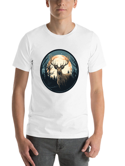 Deer Moon Graphic Tee - Nature Inspired Black T-Shirt