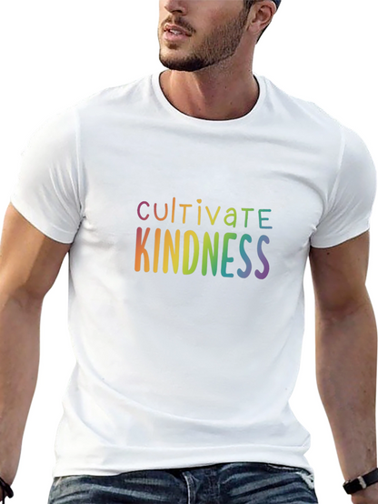 Cultivate Kindness Rainbow Graphic Black T-Shirt