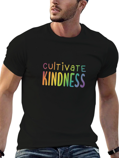 Cultivate Kindness Rainbow Graphic Black T-Shirt