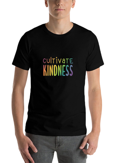 Cultivate Kindness Rainbow Graphic Black T-Shirt