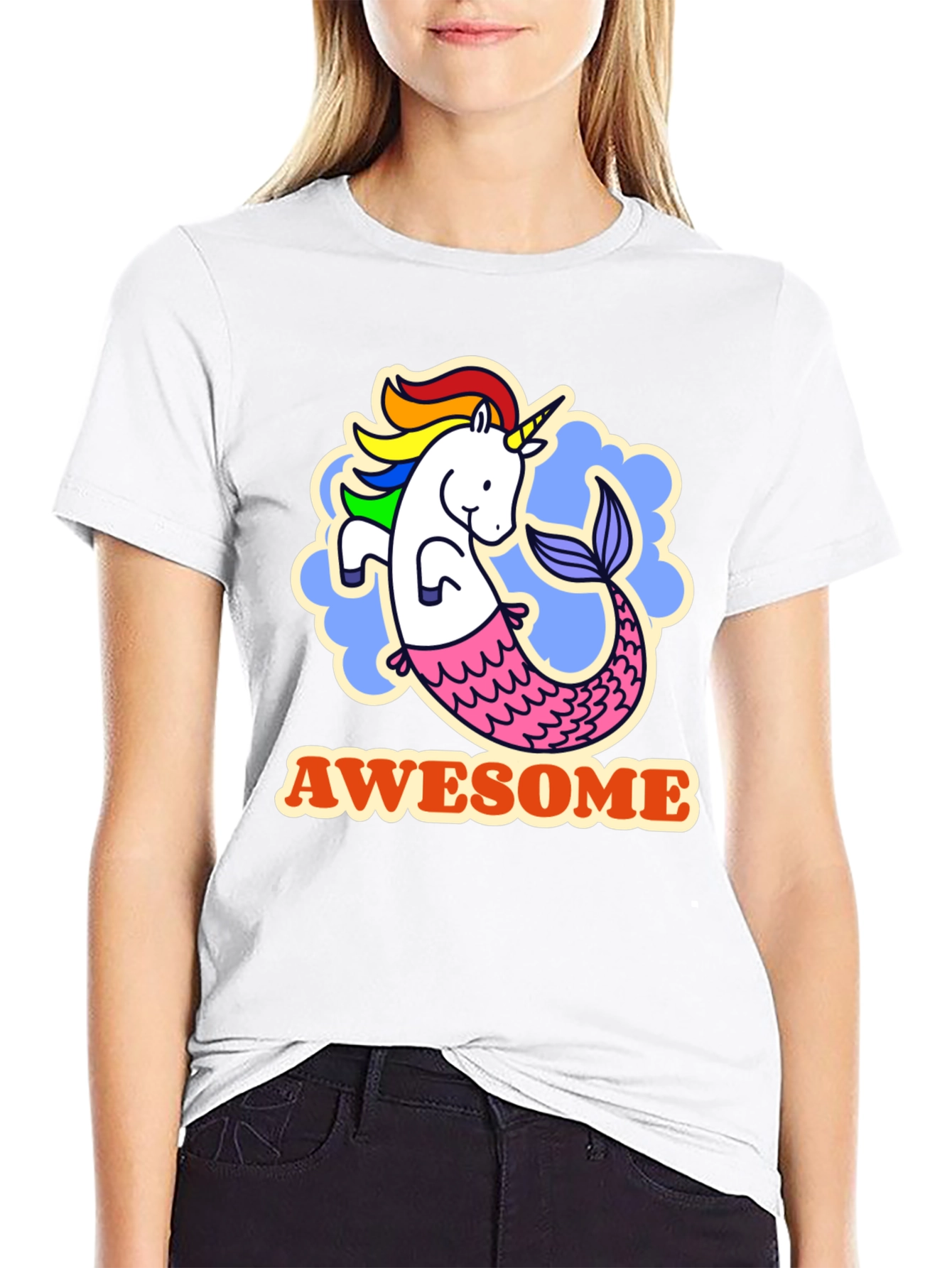 Awesome Unicorn Mermaid Graphic Tee