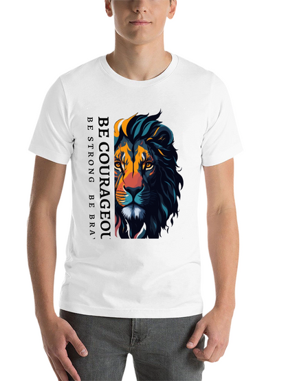 Be Courageous Lion Graphic T-Shirt - Black
