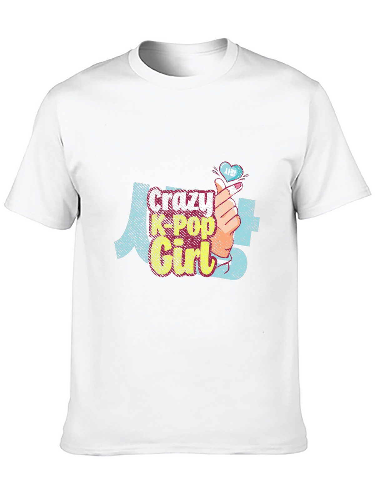 Crazy K-Pop Girl Graphic Tee Shirt