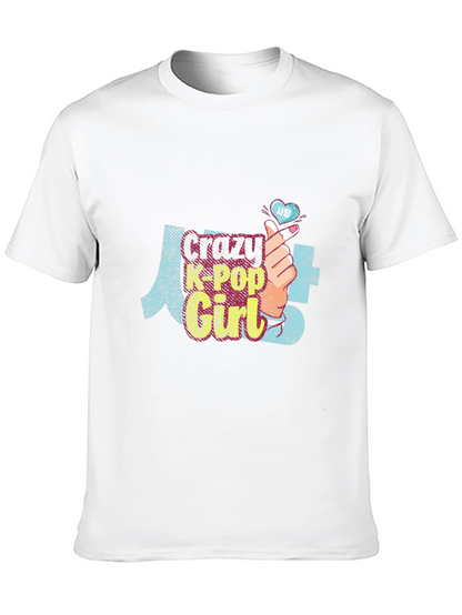 Crazy K-Pop Girl Graphic Tee Shirt