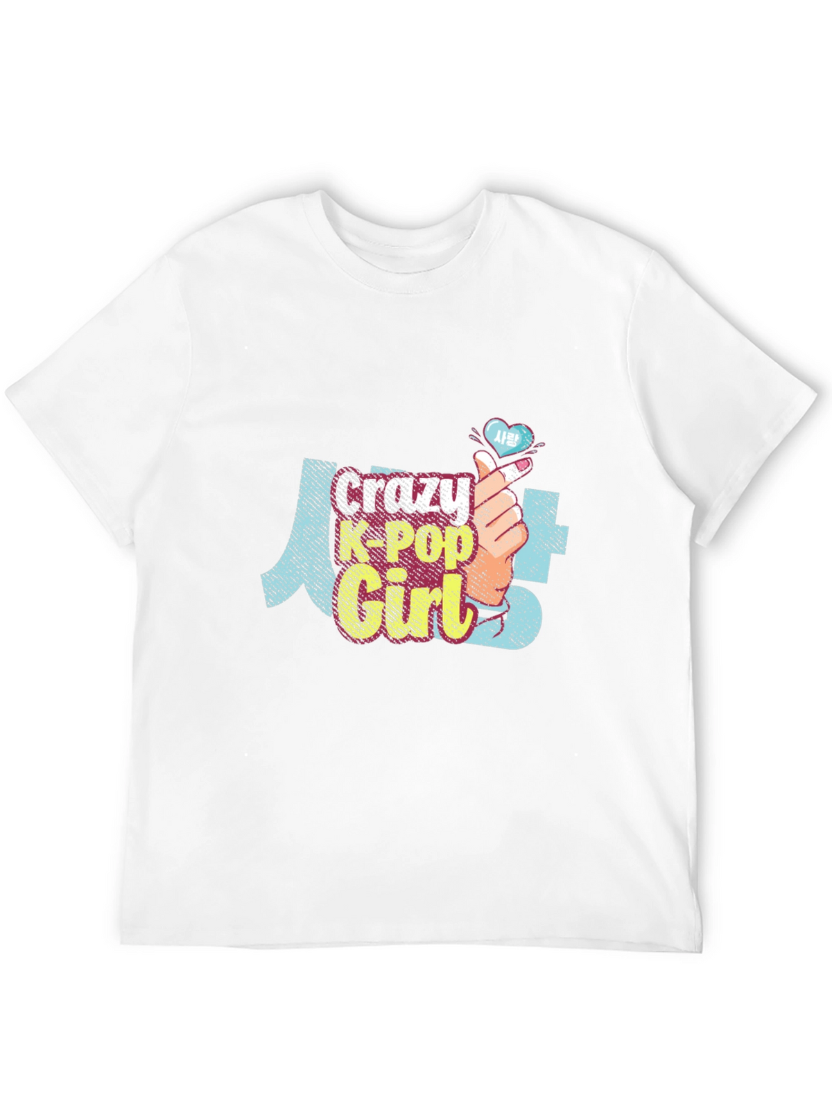 Crazy K-Pop Girl Graphic Tee Shirt