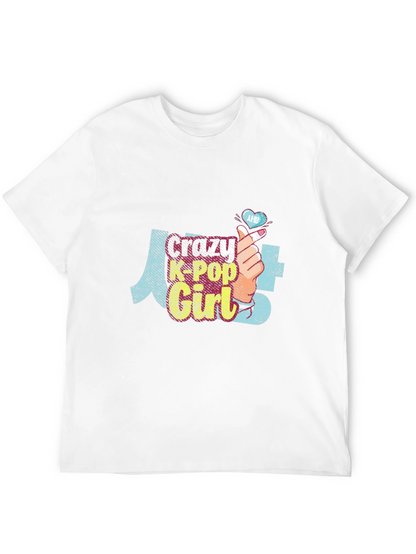 Crazy K-Pop Girl Graphic Tee Shirt