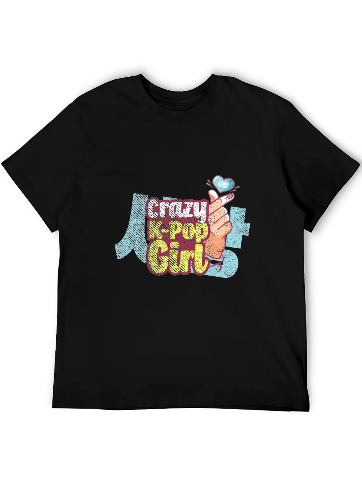 Crazy K-Pop Girl Graphic Tee Shirt