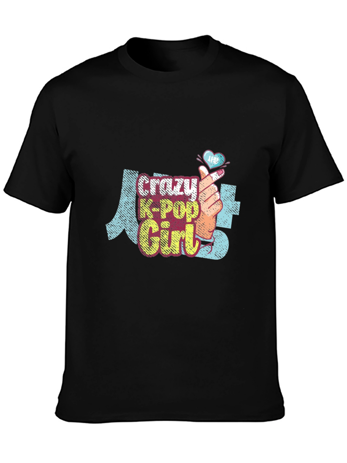 Crazy K-Pop Girl Graphic Tee Shirt